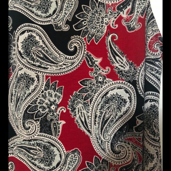 Ankle-Length Multi-Colored Red / Black Dress 2X - Picture 2 of 3